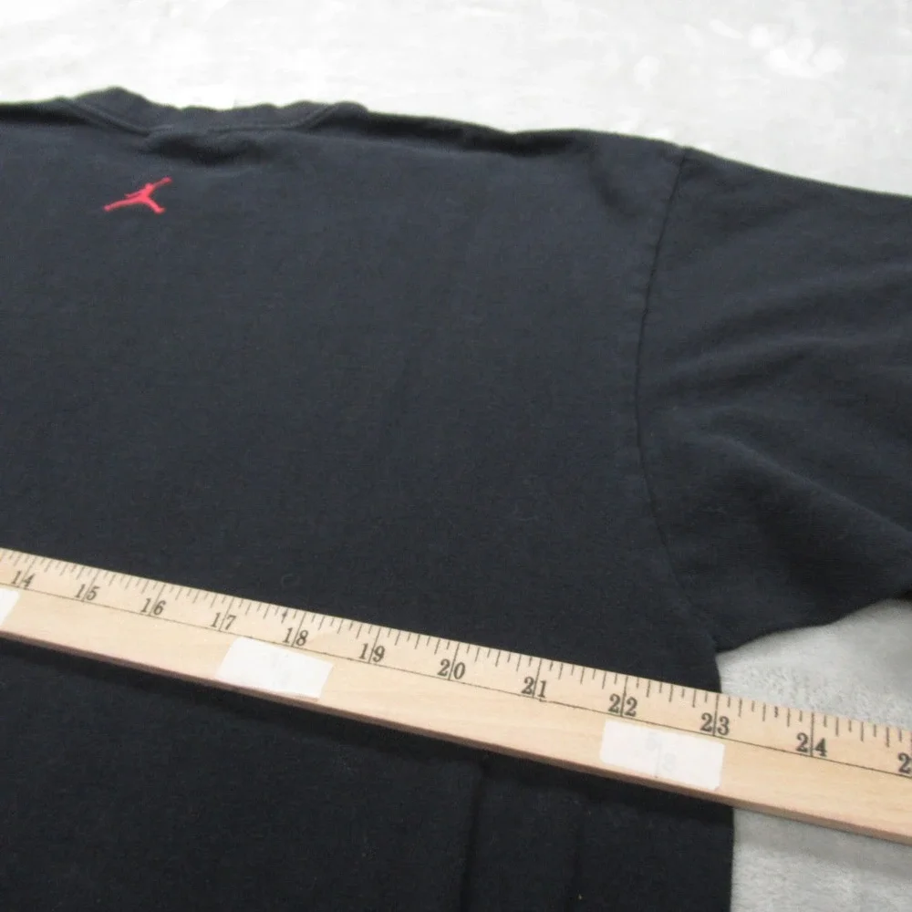 Air Jordan Shirt Men Large Black Cotton Graphic Print Short Sleeve Fade VTG RARE